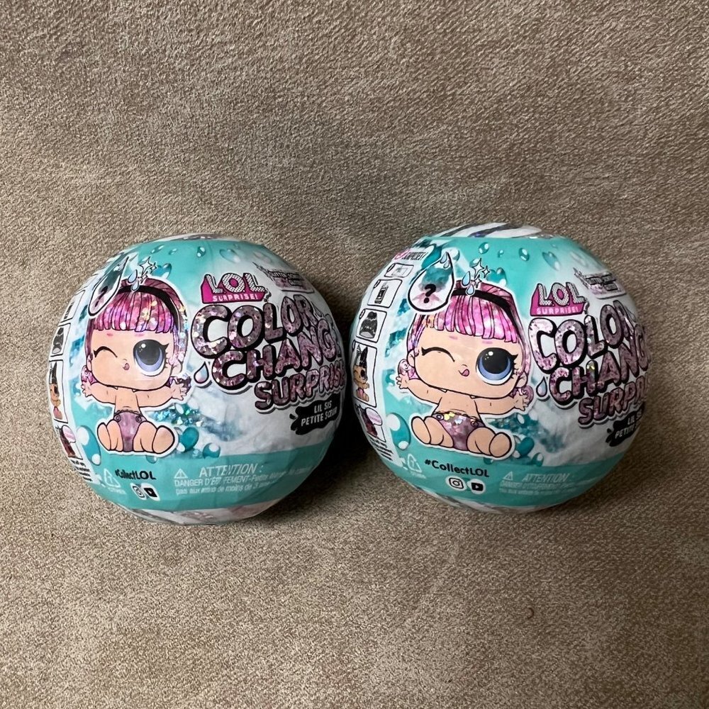 Lot (2) L.O.L. Glitter Color Changing Lil Sis Doll